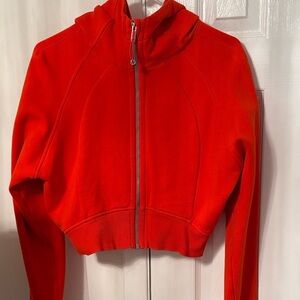 Lululemon Scuba Cropped Vibrant Red Hoodie